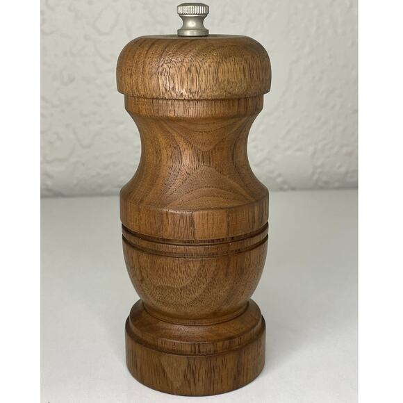 NEW Olde Thompson Pepper Mill Grinder Tall Wooden USA Vtg MCM 5.5”H x 2.25” D - Picture 1 of 8